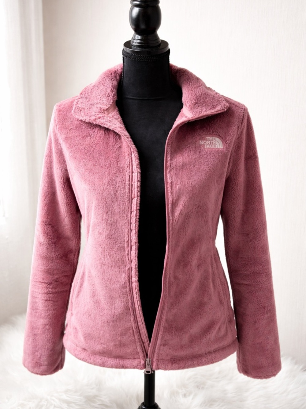 The North Face Pink Fleece Jacket Women’s Small Cozy Full Zip Osito Style - Picture 2 of 9